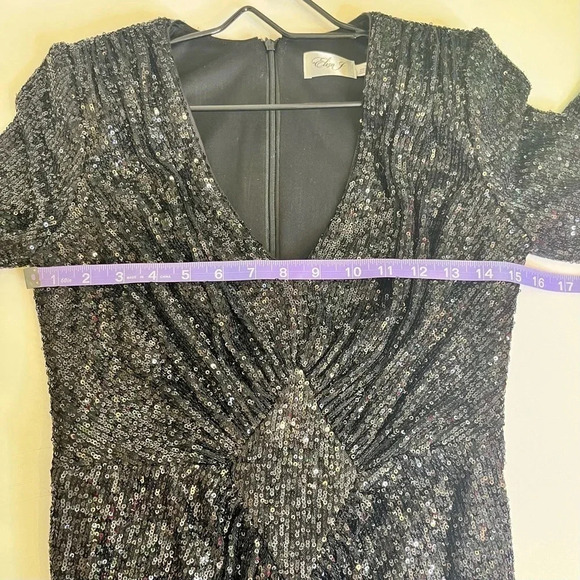 Eliza J black sequins diamond panel gown size 8 - Picture 11 of 11